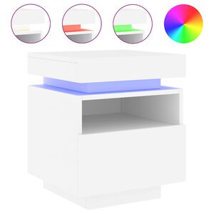 vidaXL feh&eacute;r &eacute;jjeliszekr&eacute;ny LED-vil&aacute;g&iacute;t&aacute;ssal 40 x 39 x 48,5 cm