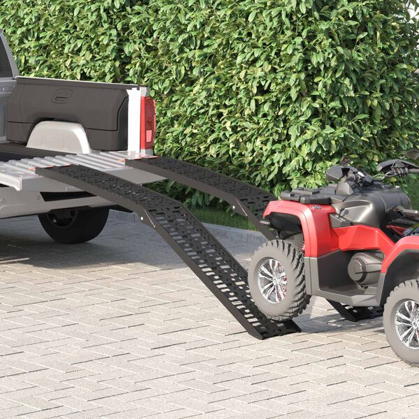 vidaXL Rakodó Rámpa 2 pcs Fekete 222 x 29 x 14 cm Alumínium