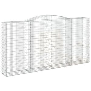 vidaXL &iacute;ves horganyzott vas gabion kos&aacute;r 400x50x200/220 cm