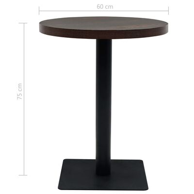 vidaXL kerek, sötét hamuszínű MDF/acél bisztró asztal 60 x 75 cm