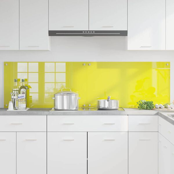 vidaXL Konyhai splashback 2 pcs Sárga 90 x 50 cm edzett üveg