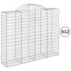 vidaXL 12 db &iacute;ves horganyzott vas gabion kos&aacute;r 200x50x160/180 cm