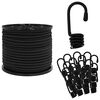 vidaXL Bungee K&ouml;t&eacute;l Horgokkal 8 mm Fekete PP &eacute;s gumi