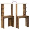 vidaXL Asztal polcokkal tárolóval Öreg fa 78,5 x 37 x 154,5 cm Faanyag