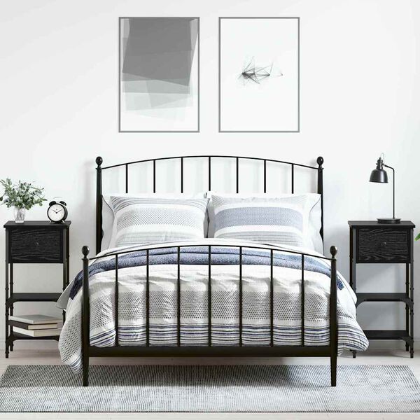 vidaXL &Eacute;jjeliszekr&eacute;ny fi&oacute;kkal 2 pcs Fekete t&ouml;lgy 33.5 x 36 x 70 cm