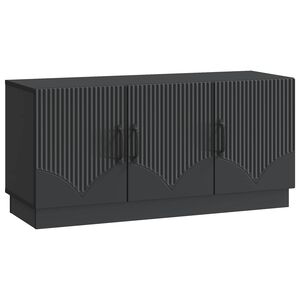 vidaXL TV szekr&eacute;ny Fekete 99 x 34,5 x 47 cm Szerelt Fa