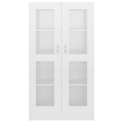 vidaXL magasfényű fehér forgácslap vitrinszekrény 82,5 x 30,5 x 150 cm