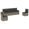 vidaXL 6 r&eacute;szes sz&uuml;rke polyrattan kerti &uuml;lőgarnit&uacute;ra p&aacute;rn&aacute;kkal