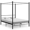 vidaXL fekete f&eacute;m baldachinos &aacute;gykeret 160 x 200 cm