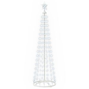 vidaXL LED-es k&uacute;pos kar&aacute;csonyfa 180 cm 250 LED Hideg feh&eacute;r Ac&eacute;l Feh&eacute;r