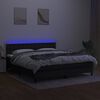 vidaXL fekete sz&ouml;vet rug&oacute;s &eacute;s LED-es &aacute;gy matraccal 180 x 200 cm