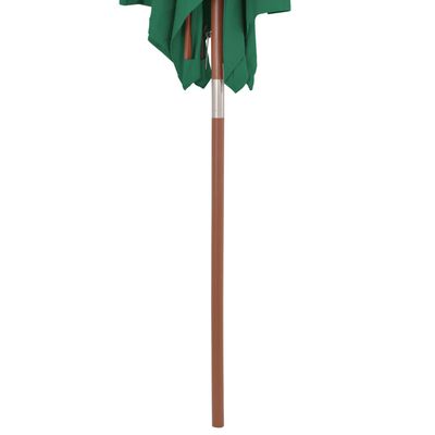 vidaXL zöld kültéri napernyő farúddal, 150 x 200 cm