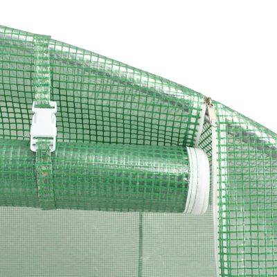 vidaXL zöld acélvázas melegház 10 m² 5 x 2 x 2,3 m
