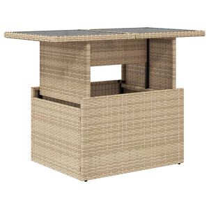 vidaXL b&eacute;zs polyrattan &uuml;veglapos kerti asztal 100 x 55 x 73 cm