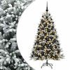 vidaXL Műfenyő g&ouml;mb&ouml;kkel 240 cm 300 LED Meleg feh&eacute;r PVC &eacute;s f&eacute;m