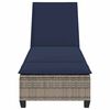 vidaXL szürke polyrattan napozóágy párnákkal 55x200x25,5 cm