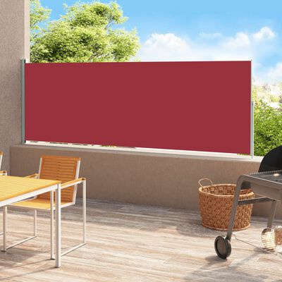 vidaXL piros behúzható oldalsó terasznapellenző 180 x 500 cm