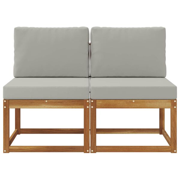 vidaXL 2 Darab K&uuml;lt&eacute;ri k&ouml;z&eacute;pső kanap&eacute; T&ouml;m&ouml;r Ak&aacute;cfa Term&eacute;szetes