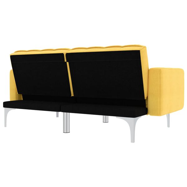 vidaXL sárga szövet kanapéágy