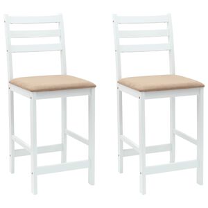 vidaXL &Eacute;tkező Sz&eacute;kek 2 db T&ouml;m&ouml;r Gumi Fa Feh&eacute;r 40 x 47,5 x 99,5 cm