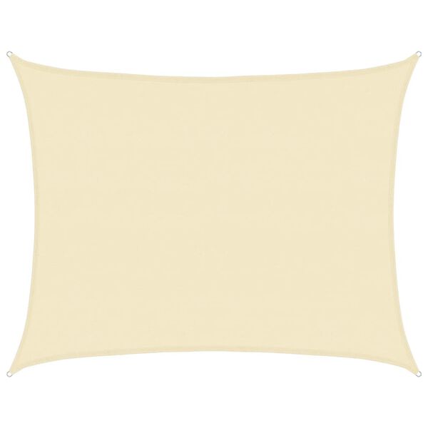 vidaXL krémszínű HDPE napvitorla 160 g/m² 6 x 7 m