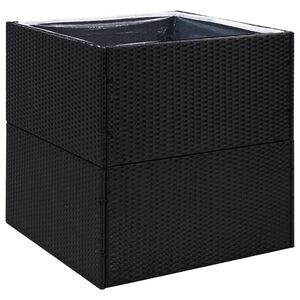 vidaXL fekete polyrattan kerti &uuml;ltetől&aacute;da 80x80x80 cm