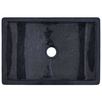 vidaXL magasfényű fekete márvány mosdókagyló 45 x 30 x 12 cm