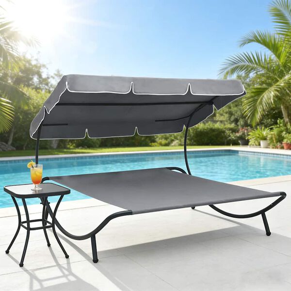 vidaXL sz&uuml;rke k&uuml;lt&eacute;ri napoz&oacute;&aacute;gy napellenzővel