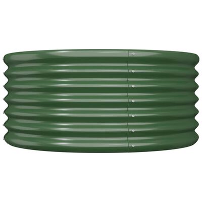 vidaXL zöld porszórt acél kerti ültetőláda 80 x 80 x 36 cm