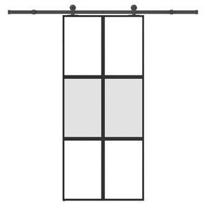 vidaXL tolóajtó vasalattal 90x205 cm edzett üveg&Alumínium