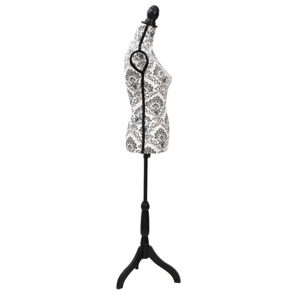 Fekete-feh&eacute;r női pr&oacute;bababa mellszobor