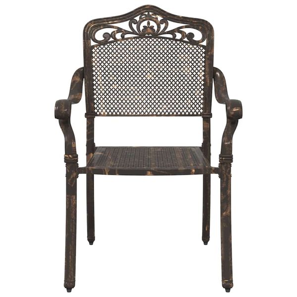 vidaXL Kerti Szék 2 pcs Bronz 55 x 56.5 x 91cm Alumínium