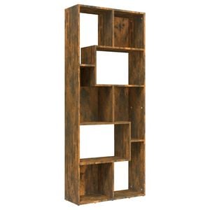 vidaXL f&uuml;st&ouml;s t&ouml;lgy sz&iacute;nű szerelt fa k&ouml;nyvszekr&eacute;ny 67 x 24 x 161 cm