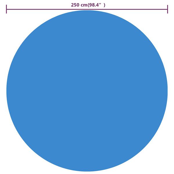 vidaXL kék napelemes kerek lebegő PE medencefólia 250 cm