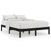 vidaXL Super King fekete t&ouml;m&ouml;r fa &aacute;gykeret 180 x 200 cm