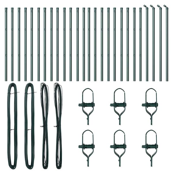 vidaXL Ker&iacute;t&eacute;soszlop 26 pcs Z&ouml;ld 3,2 x 3,2 x 100 cm