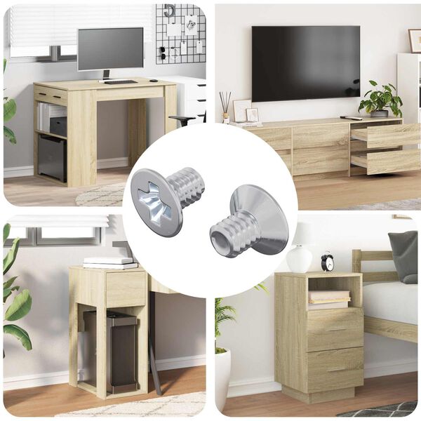 vidaXL S&uuml;llyesztett fejű csavarok 2 pcs Ez&uuml;st M4 x 6 mm Ac&eacute;l