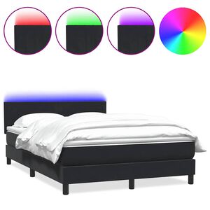 vidaXL fekete b&aacute;rsony rug&oacute;s &eacute;s LED-es &aacute;gy matraccal 160x210 cm