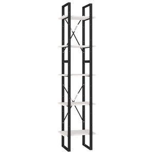 vidaXL ötszintes fehér fenyőfa könyvszekrény 40 x 30 x 175 cm