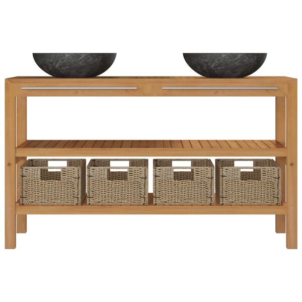 vidaXL t&ouml;m&ouml;r t&iacute;kfa f&uuml;rdőszobai pipereszekr&eacute;ny fekete m&aacute;rv&aacute;nymosd&oacute;kkal