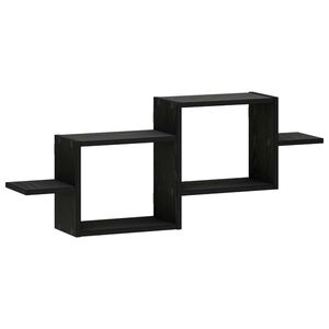 vidaXL Falpolc Fekete T&ouml;lgy 95 x 17 x 37 cm Szerelt Fa