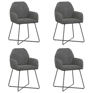 vidaXL &Eacute;tkező Sz&eacute;kek 4 pcs B&aacute;rsony S&ouml;t&eacute;tsz&uuml;rke 55 x 50 x 84 cm