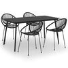 vidaXL 5 r&eacute;szes fekete PVC rattan k&uuml;lt&eacute;ri &eacute;tkezőgarnit&uacute;ra