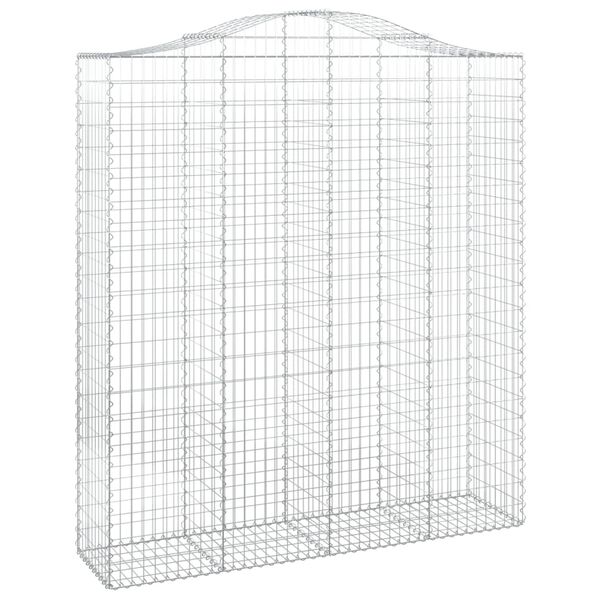 vidaXL 4 db &iacute;ves horganyzott vas gabion kos&aacute;r 200x50x220/240 cm