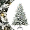 vidaXL Műfenyő vil&aacute;g&iacute;t&aacute;ssal &eacute;s g&ouml;mbk&eacute;szlettel Z&ouml;ld 240 cm PVC &eacute;s PE
