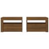 vidaXL 2 db barna t&ouml;lgy sz&iacute;nű &eacute;jjeliszekr&eacute;ny LED-ekkel 60x35x40 cm