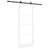 vidaXL Cs&uacute;sz&oacute; ajt&oacute; ORKDAL Feh&eacute;r 93 x 232 cm T&ouml;m&ouml;r fenyőfa &eacute;s &uuml;veg
