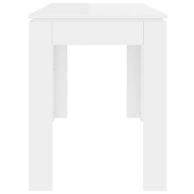 vidaXL magasfényű fehér forgácslap étkezőasztal 120 x 60 x 76 cm