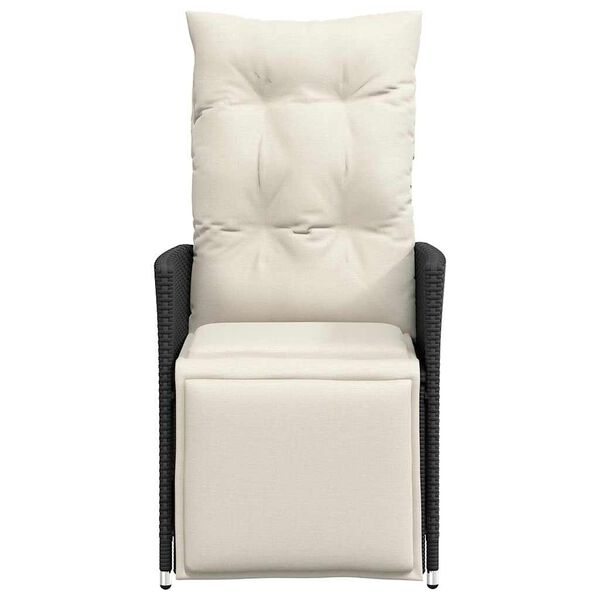 vidaXL fekete polyrattan dönthető kerti szék párnával