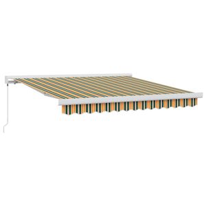 vidaXL Beh&uacute;zhat&oacute; napellenző Z&ouml;ld &eacute;s S&aacute;rga 300 x 250 cm